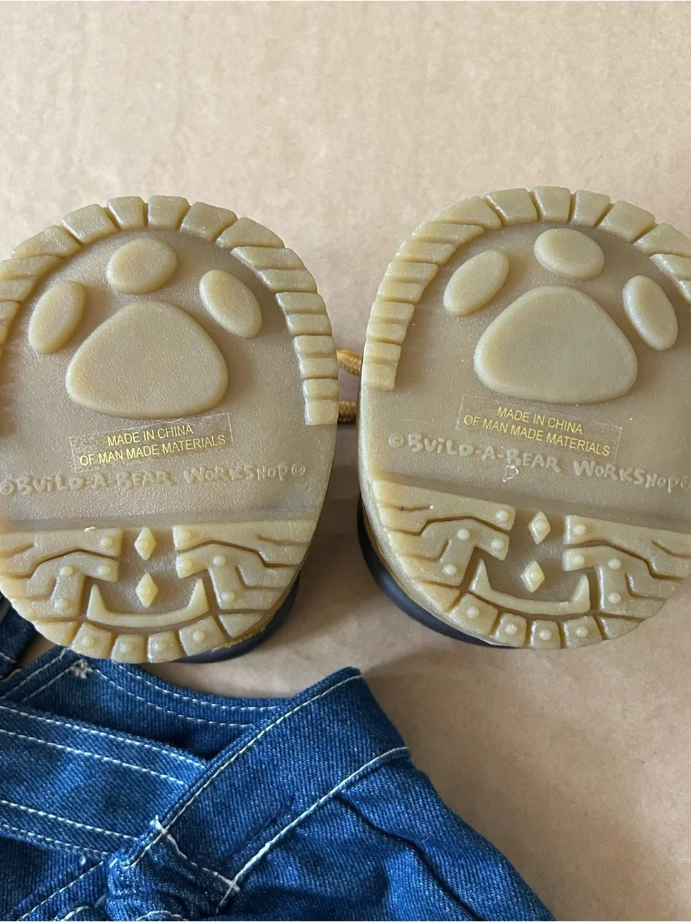 Build a Bear Denim Overall Shorts and Shoes Set Stuffed Animal Plush Clothing